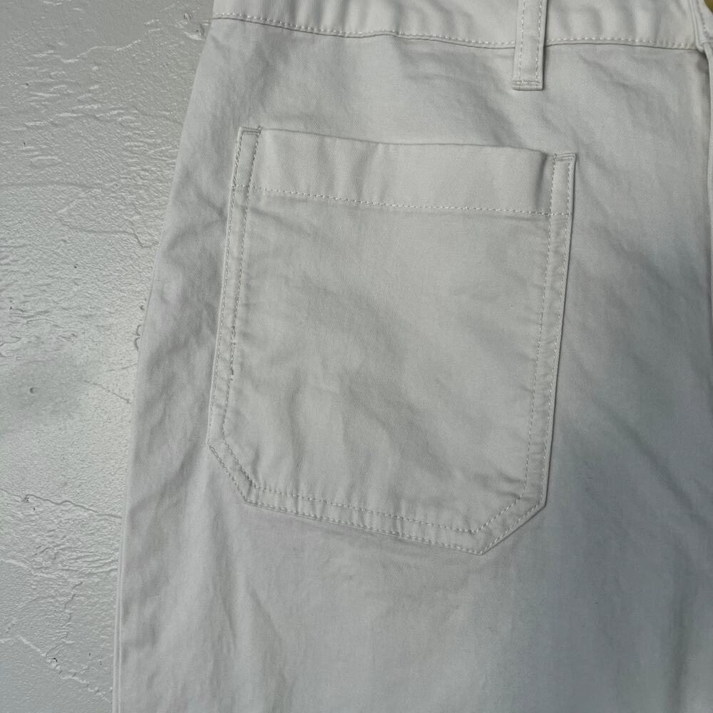 Quince Organic Stretch Cotton Chino Cropped Wide Leg Pants Frost size 14 - Picture 4 of 6